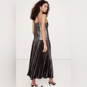 Banana Republic Silver Metallic Dress